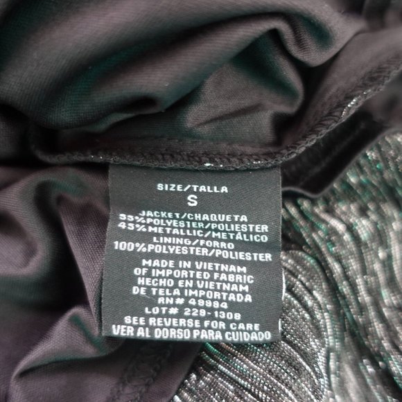 Black Tunic Top Women Size Small Cardigan Blouse Flowy Cocktail Bedazzle Sparkle - Picture 8 of 9